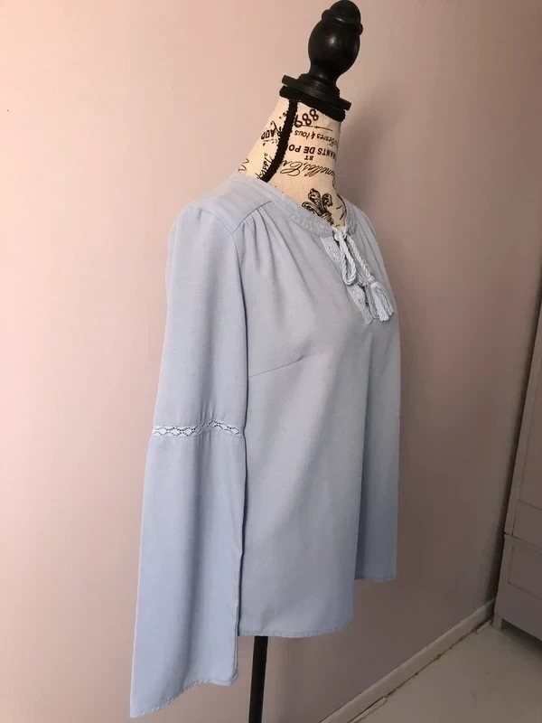 💙 Blusa azul cielo bordada – Lola Espeleta – T. S – Muy buen estado – photo 11
